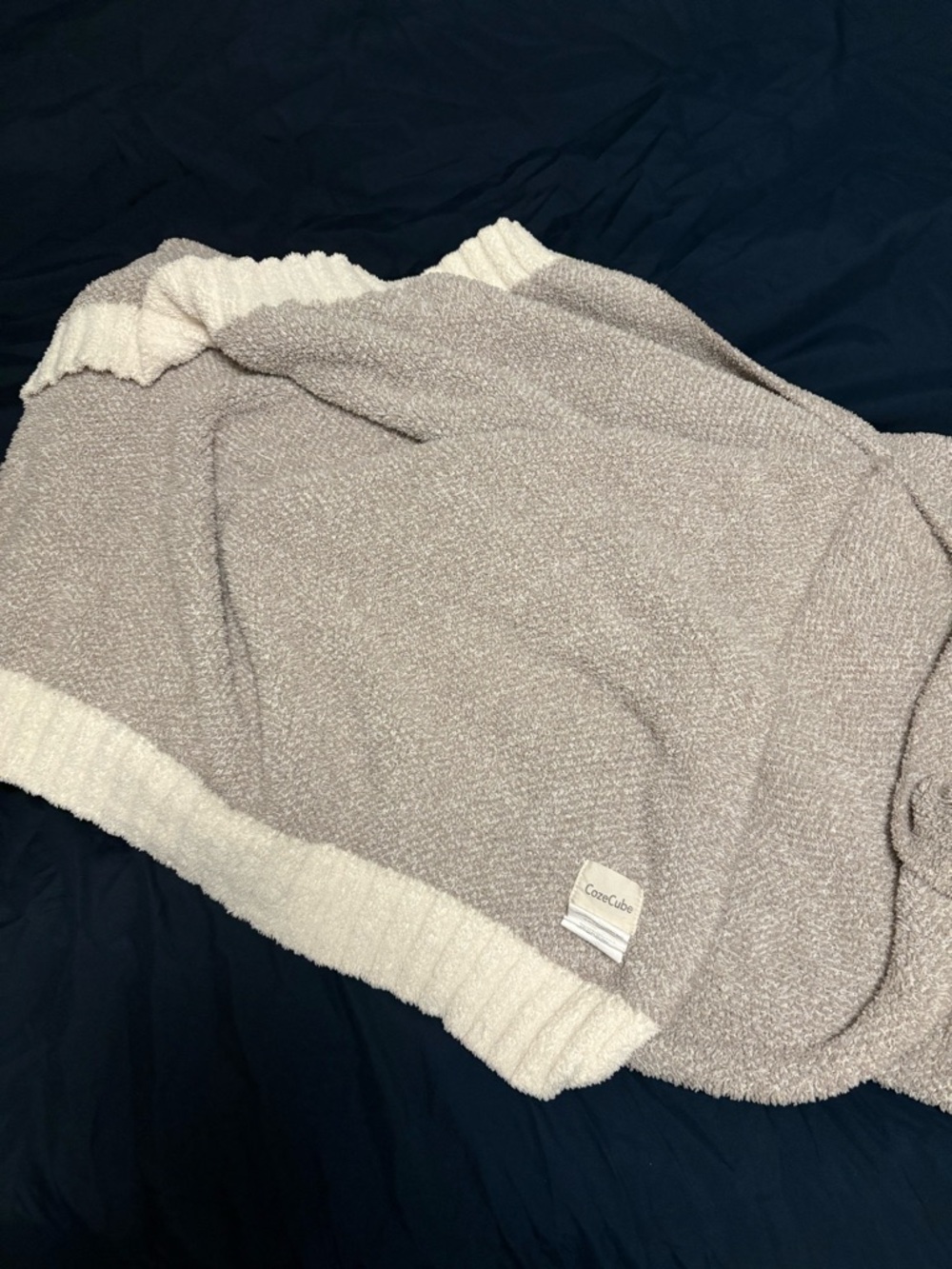 CozyLoop grey and white Plush Throw Blanket by